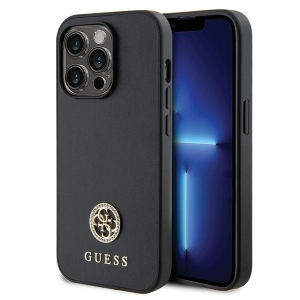 Guess Strass Metal Logo Back Case for Apple iPhone 15 Pro