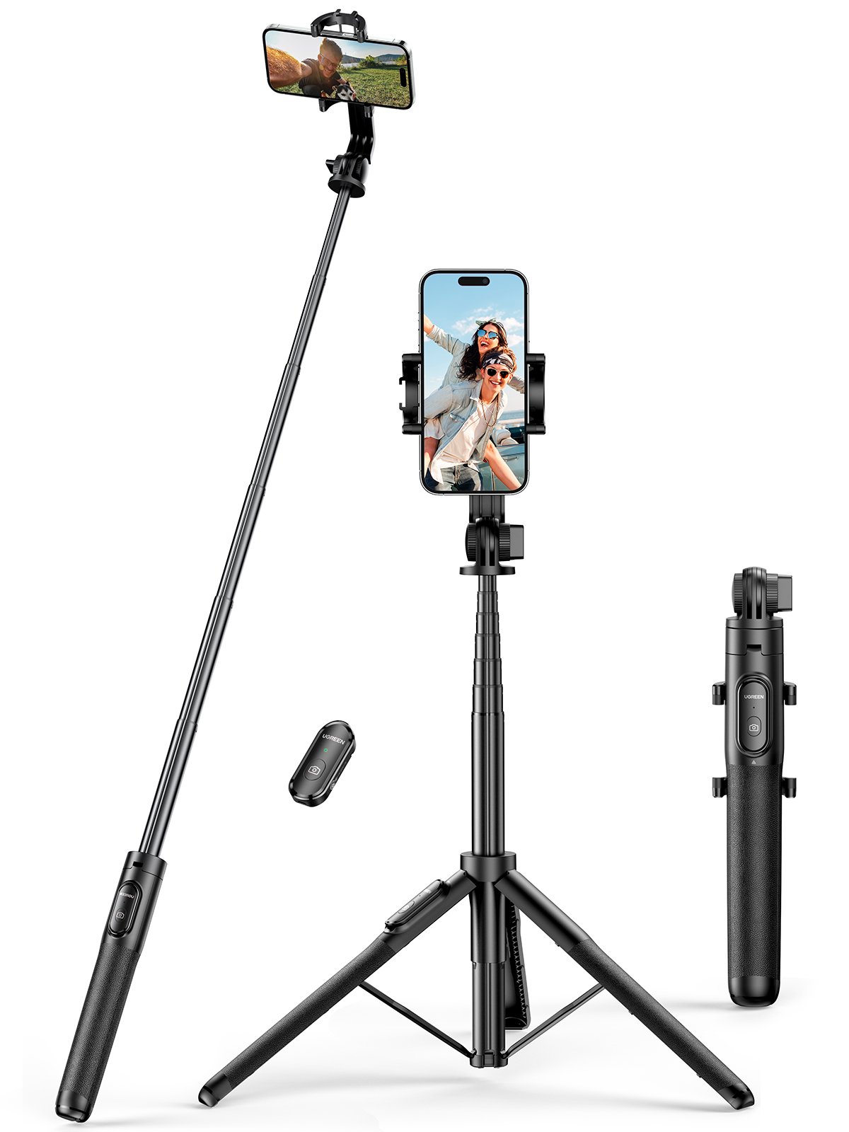 Ugreen LP586 Tripod for Selfie Stick + Bluetooth Remote 4.6'' - 7.2'''