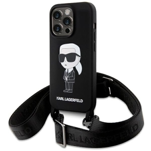 Karl Lagerfeld Crossbody Silicone Ikonik Back Case Защитный Чехол для Apple iPhone 15 Pro Max