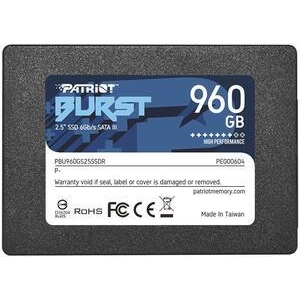 SSD | PATRIOT | Burst Elite | 960GB | SATA 3.0 | 3D NAND | Write speed 320 MBytes/sec | Read speed 450 MBytes/sec | 2,5" | TBW 400 TB | PBE960GS25SSDR