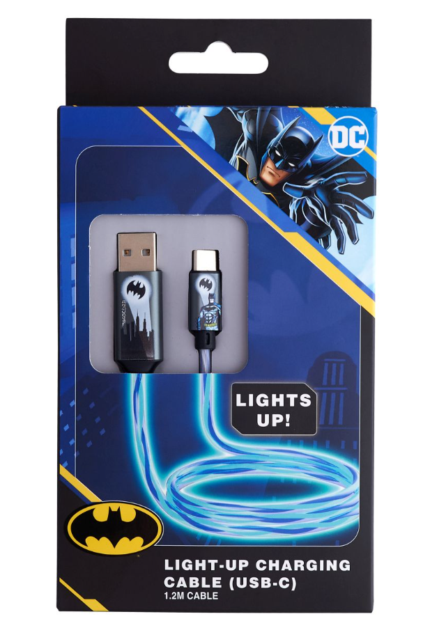 Lazerbuilt Batman Cable USB / USB-C / 10W