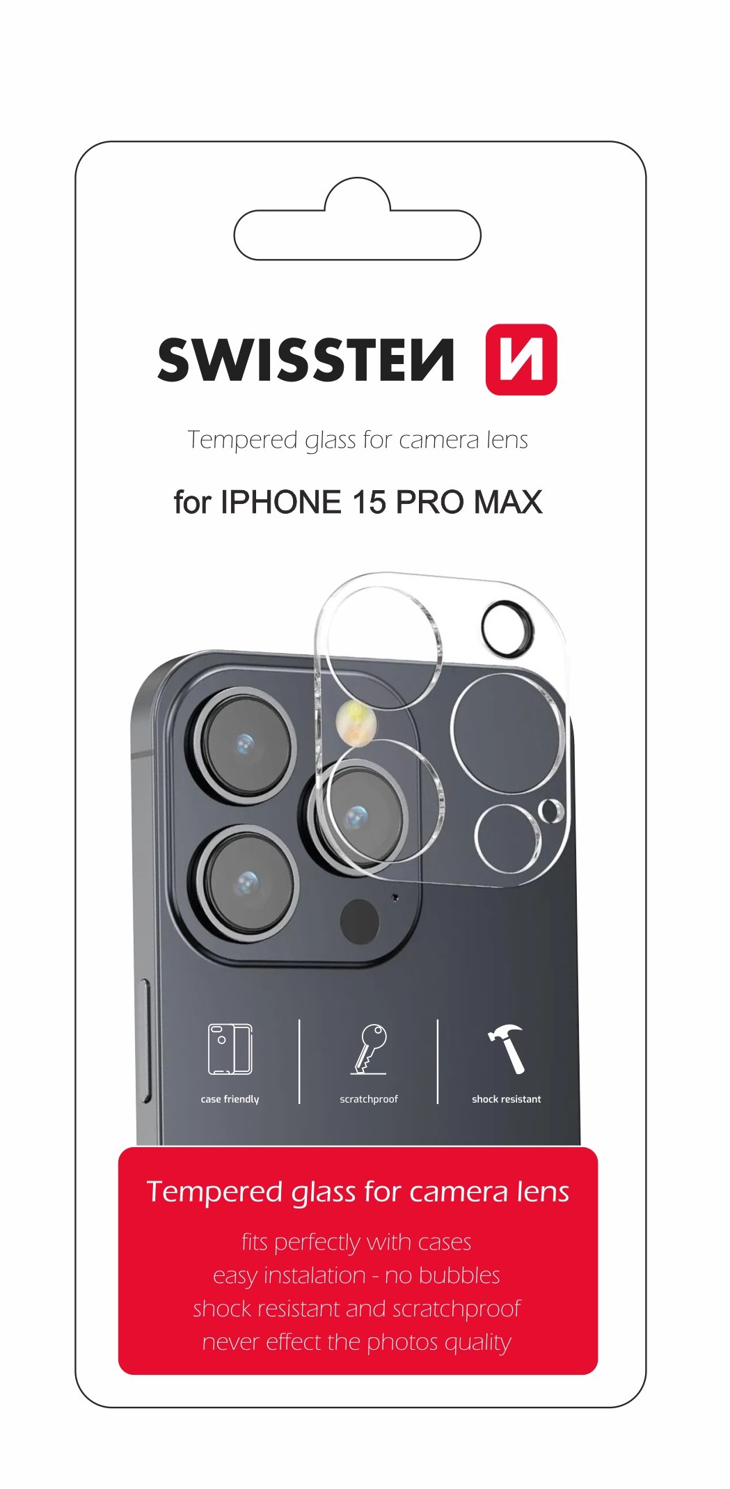 Swissten Tempered Glass For Camera Lens For Apple iPhone 15 Pro Max