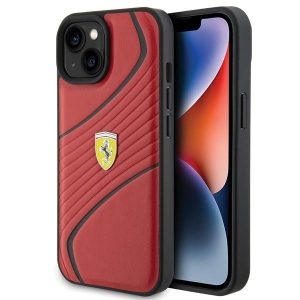 Ferrari Twist Metal Logo Back Case for Apple iPhone 15