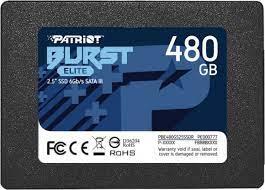 SSD | PATRIOT | Burst Elite | 480GB | SATA 3.0 | 3D NAND | Write speed 320 MBytes/sec | Read speed 450 MBytes/sec | 2,5" | TBW 200 TB | PBE480GS25SSDR