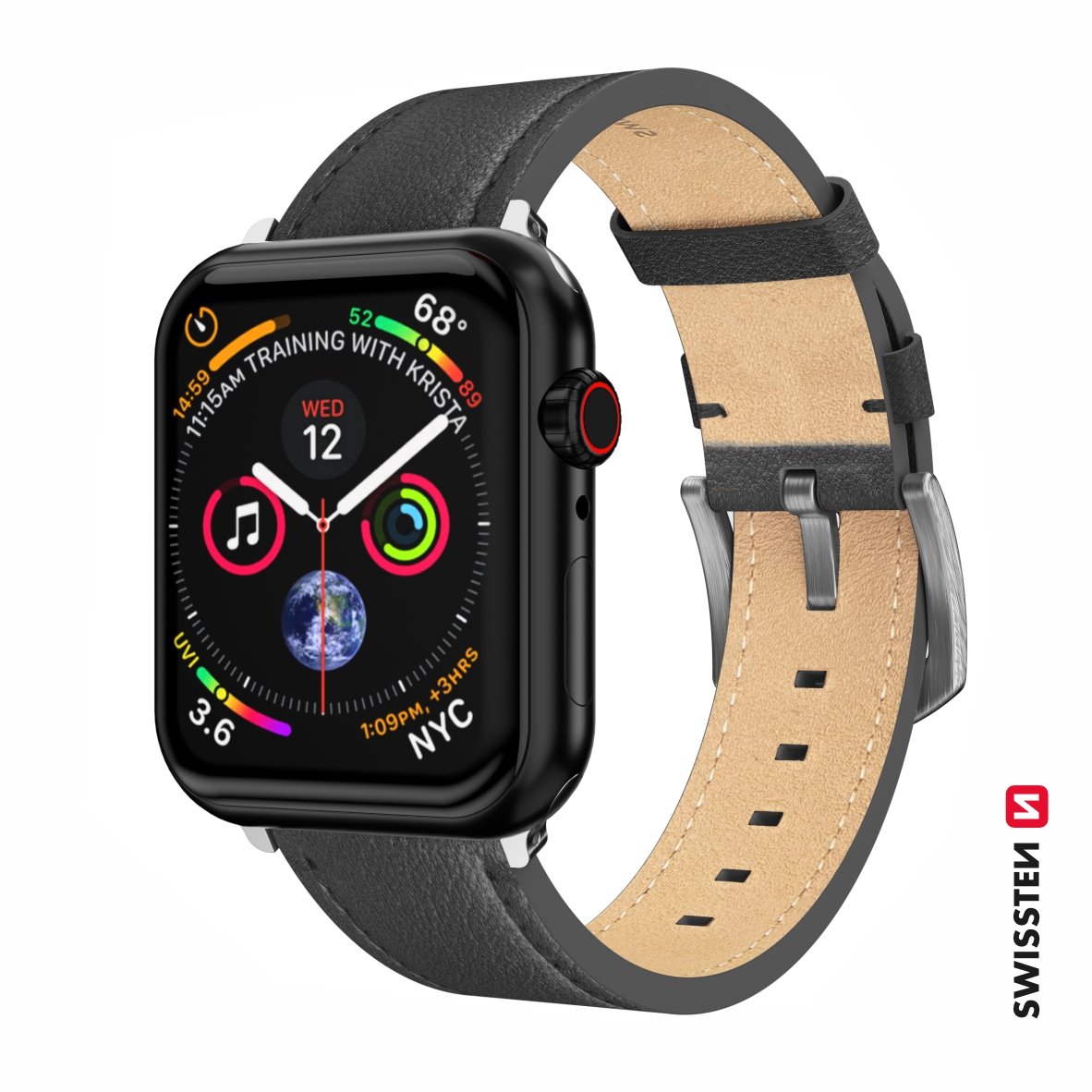 Swissten Кожаный ремешок Apple Watch 42 / 44 / 45 / 49mm