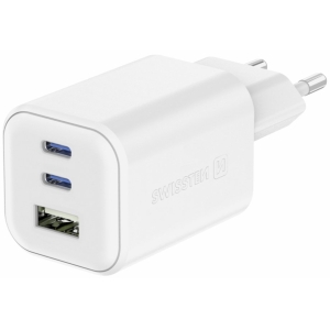 Swissten Travel 3арядное устройство GaN 2x USB-C / PD USB-A / 18W QC / 65W