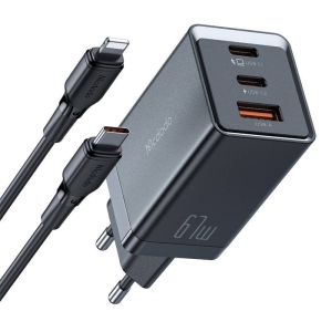 Mcdodo CH-1544 GaN 2x USB-C / USB Зарядное Устройство + USB-C to Lightning Кабель 1.2m