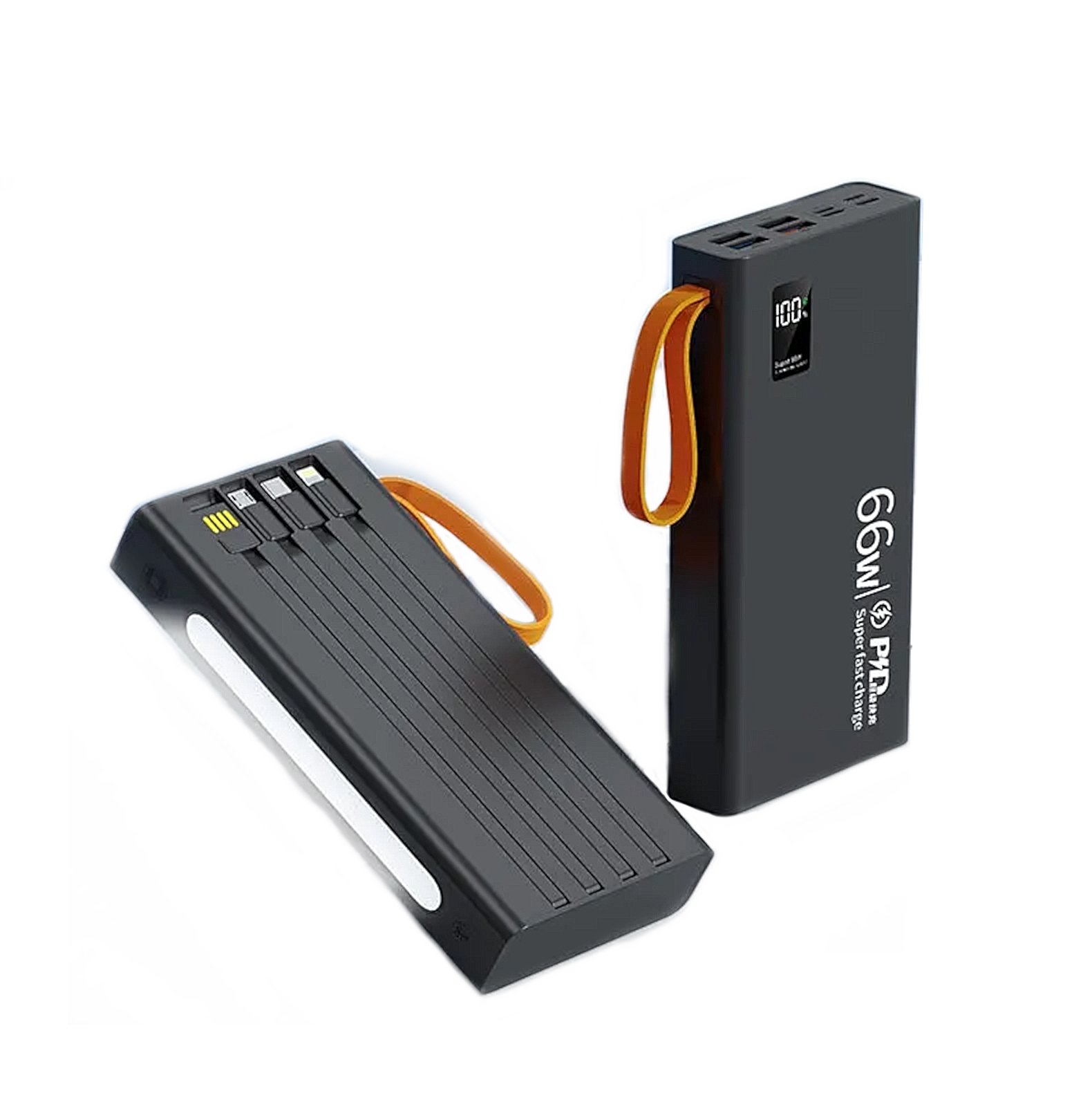 RoGer QL268 Powerbank 30000mAh / 66W PD / Flashlight / Lightning + USB-C + microUSB + USB