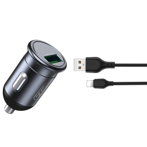 XO CC46 QC 3.0  Car Charger 18W / USB / Lightning cable