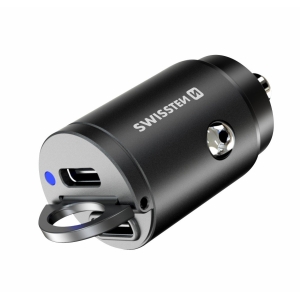 Swissten Nano PD Universal Car Charger 2x USB-C 45W