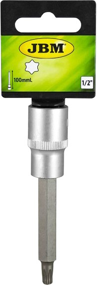 T25 TORX PIKK PADRUNOTSIK 1 / 2" / 100MM. SATIN CR-VAN. RIPUTIGA JBM