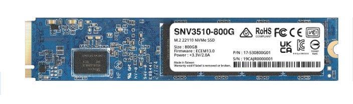 SSD | SYNOLOGY | 800GB | M.2 | PCIE | NVMe | Write speed 1000 MBytes/sec | Read speed 3100 MBytes/sec | TBW 1.022 TB | MTBF 1800000 hours | SNV3510-800G