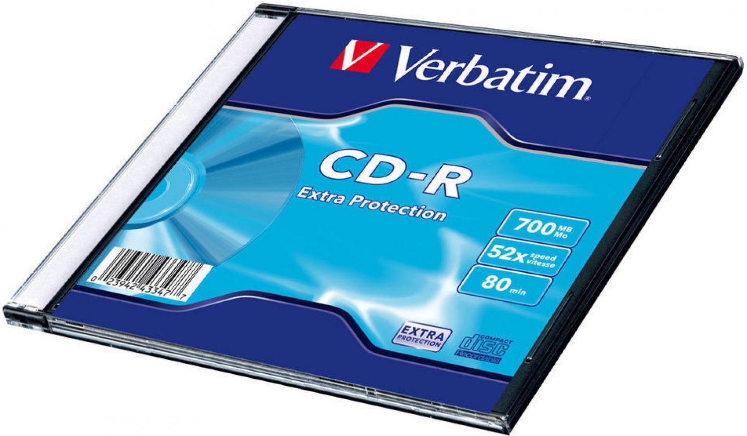 Verbatim Blank CD-R 700MB 1x-52x Extra protection / Single Wrap Slim