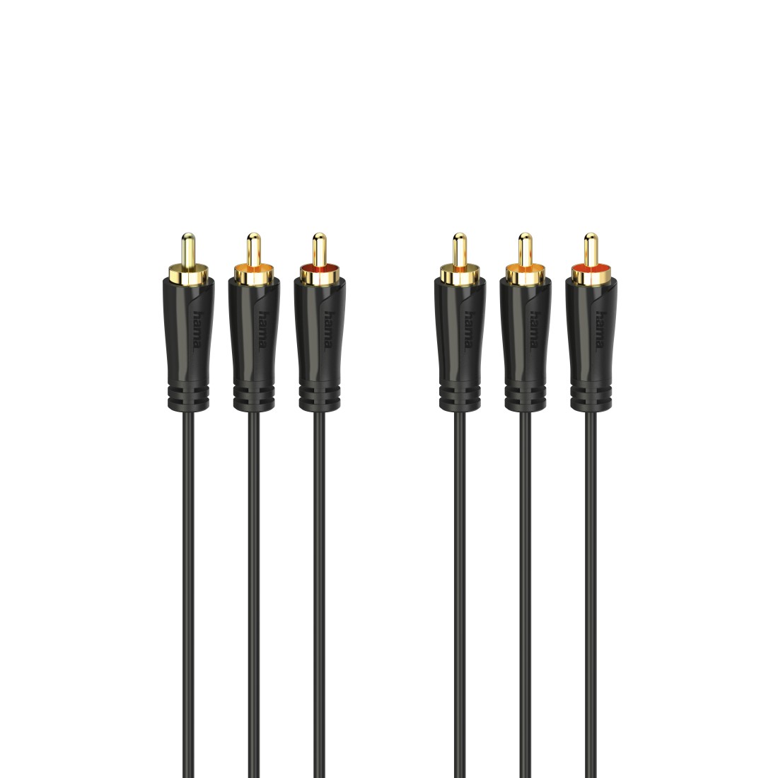 Hama 00205151 Audio/Video Cable, 3 RCA plugs - 3 RCA plugs, gold-plated 3m