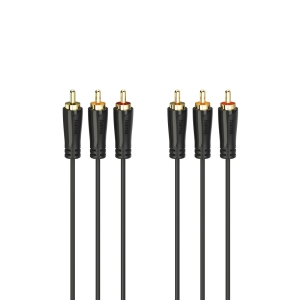 Hama 00205151 Audio/Video Cable, 3 RCA plugs - 3 RCA plugs, gold-plated 3m