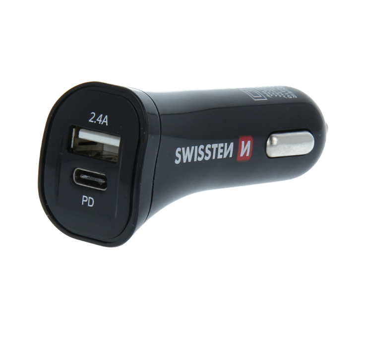 Swissten Power Delivery Car charger 12 / 24V / 2.4A / 30W + Micro USB Cable 1.5m