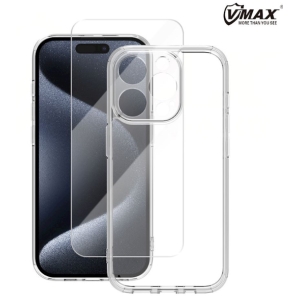 Vmax Set Back Case Защитный Чехол + Tempered Glass Защитное стекло 2,5D для Apple iPhone 16 Plus