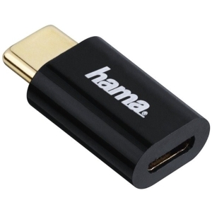 Hama 00178399 Adapter, micro USB to USB Type-C plug, Black