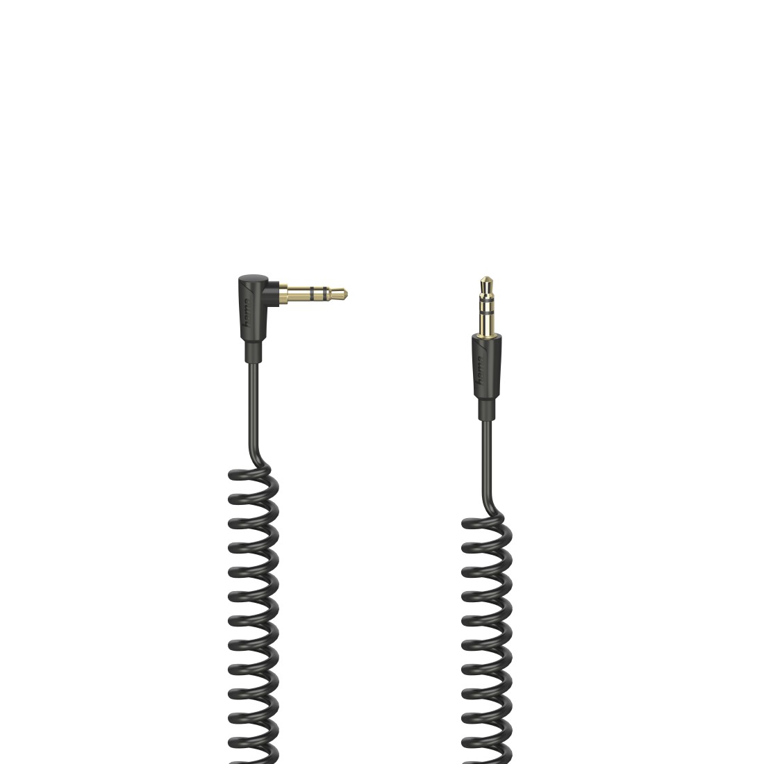 Hama 00205114 Flexi-Slim Spiral Cable, 3.5mm 90 Jack Plug - Plug Stereo 1.5m