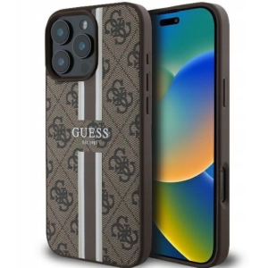 Guess 4G Printed Stripes MagSafe Back case Защитный Чехол для Apple iPhone 16 Pro