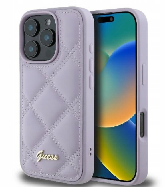 Guess Quilted Metal Logo Case Защитный Чехол для Apple iPhone 16 Pro Max