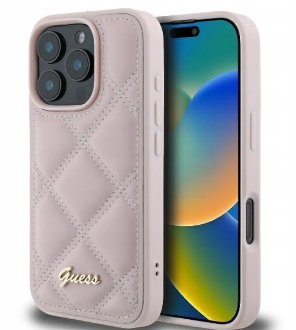 Guess Quilted Metal Logo Case Защитный Чехол для Apple iPhone 16 Pro Max