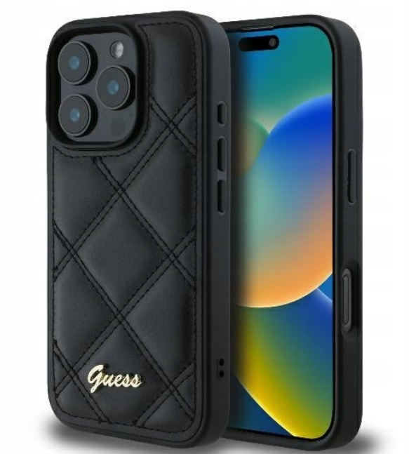 Guess Quilted Metal Logo Case Защитный Чехол для Apple iPhone 16 Pro Max