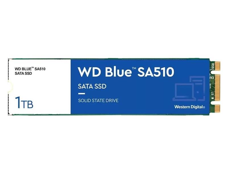 SSD | WESTERN DIGITAL | SA510 | 1TB | M.2 | SATA 3.0 | Write speed 520 MBytes/sec | Read speed 560 MBytes/sec | 2.38mm | TBW 400 TB | MTBF 1750000 hours | WDS100T3B0B