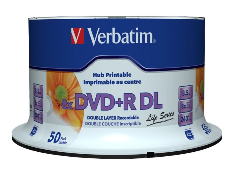 Verbatim 97693  Matrices DVD+R / DL / 8.5 GB / 50pcs