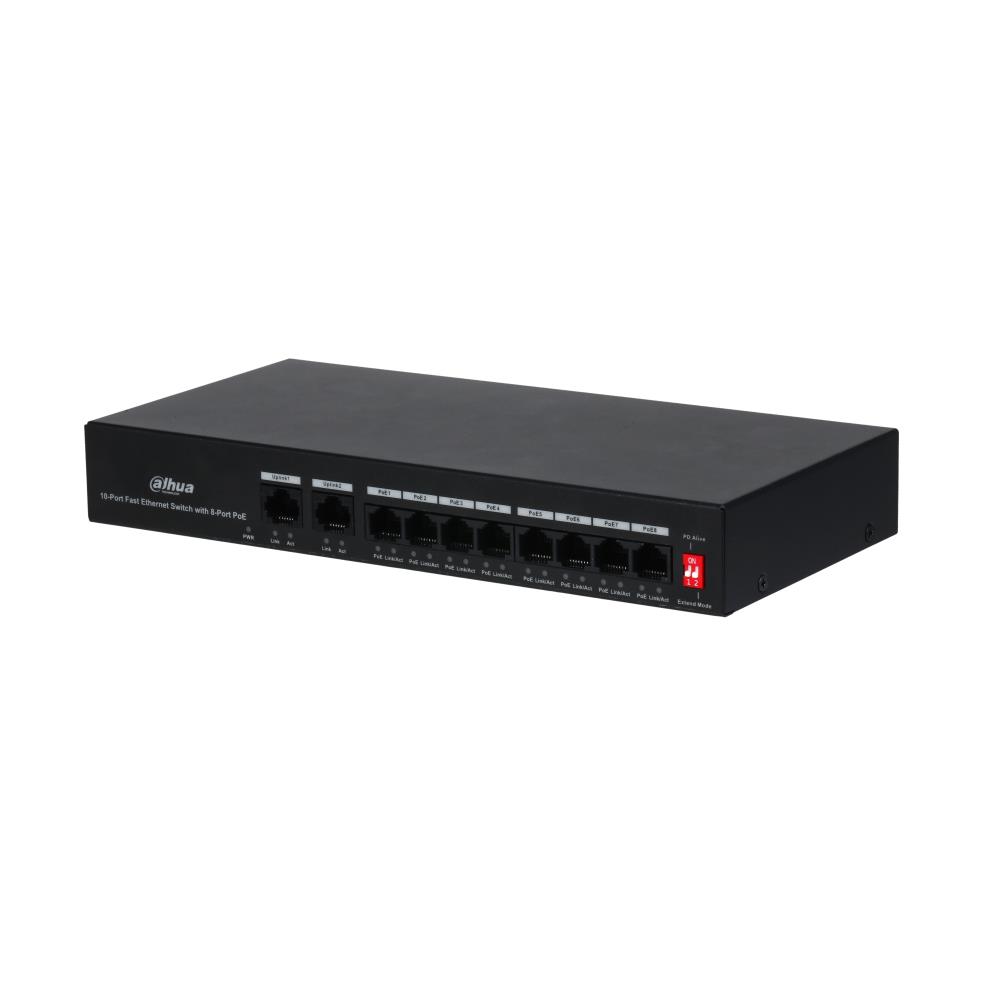 Switch | DAHUA | PFS3010-8ET-65 | 10 | PoE ports 8 | 65 Watts | DH-PFS3010-8ET-65