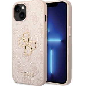 Guess PU Leather 4G Metal Logo Case for Apple iPhone 15 Plus