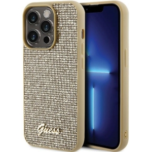 Guess PU Disco Script Metal Case for Apple iPhone 15 Pro