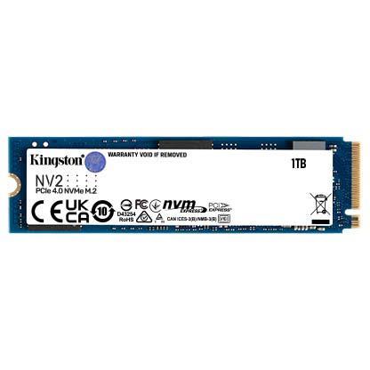 SSD | KINGSTON | NV2 | 1TB | M.2 | PCIE | NVMe | Write speed 2100 MBytes/sec | Read speed 3500 MBytes/sec | 2.2mm | TBW 320 TB | MTBF 1500000 hours | SNV2S/1000G