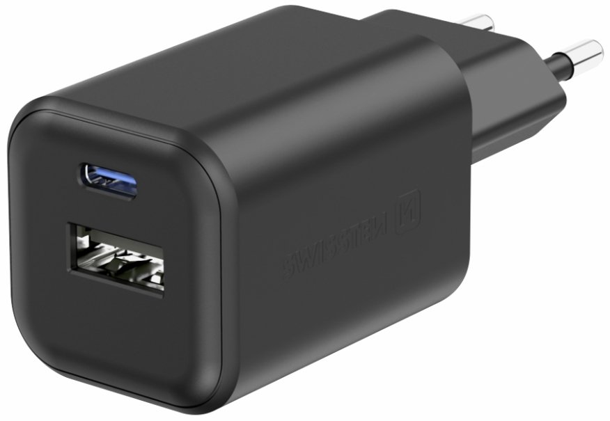 Swissten Travel Charger GaN USB-C / PD USB-A / 18W QC / 45W