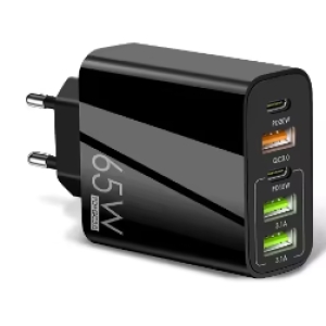 Wooco PKG012 5 port Gan Charger 65W / PD / QC3.0 / Type-C / USB