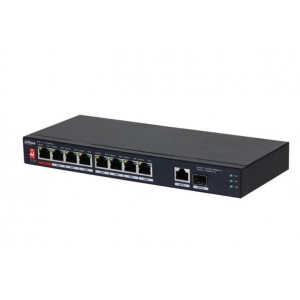 Switch | DAHUA | PFS3110-8ET1GT1GF-96 | Desktop/pedestal | 8x10Base-T / 100Base-TX | 1x10Base-T / 100Base-TX / 1000Base-T | 2x1000Base-T | PoE ports 8 | 96 Watts | DH-PFS3110-8ET1GT1GF-96