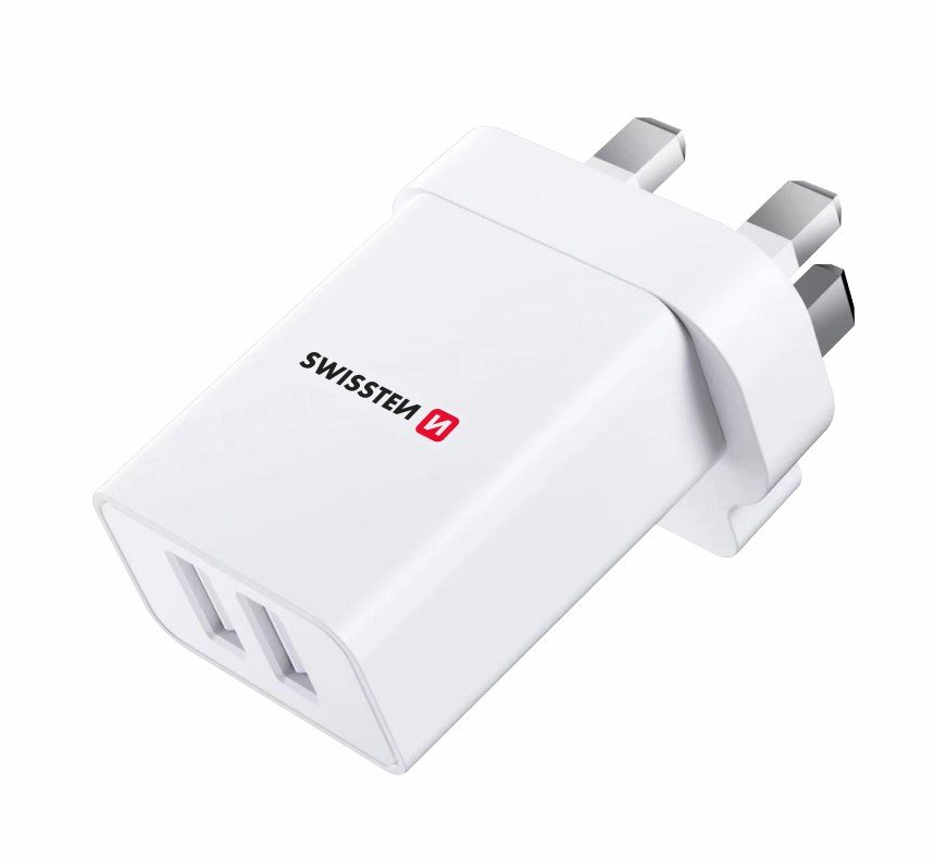 Swissten Travel Charger 2x USB 10.5W for UK Socket