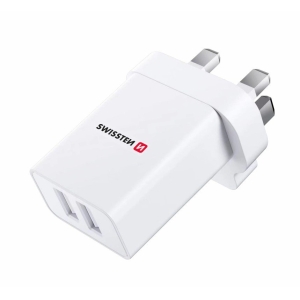 Swissten Travel Charger 2x USB 10.5W for UK Socket