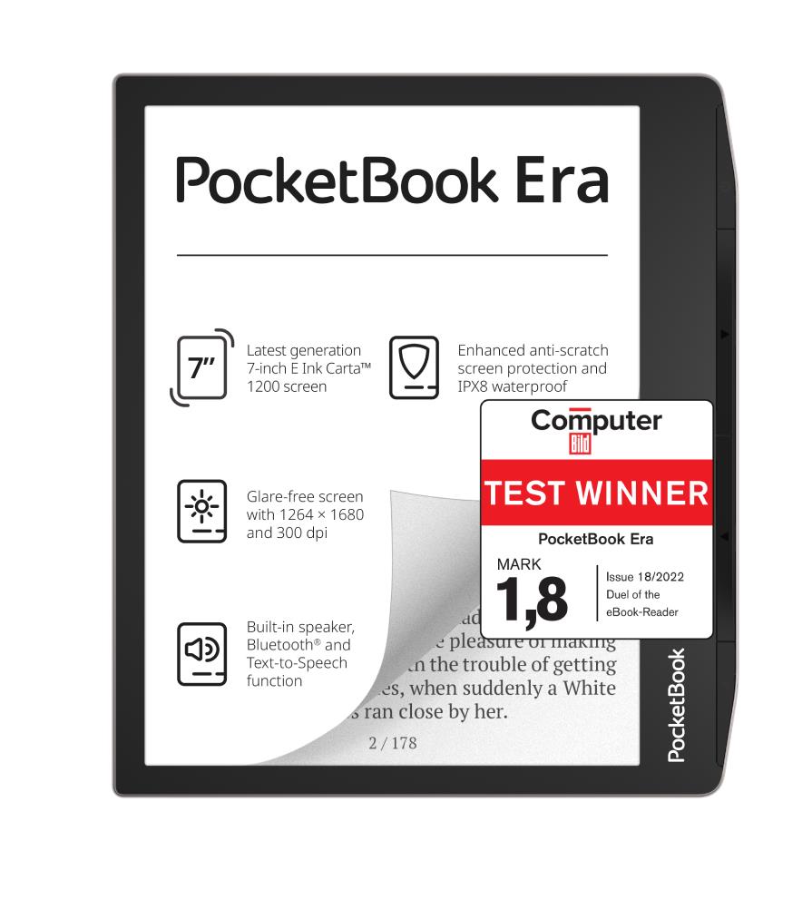 E-Reader | POCKETBOOK | Era | 7" | 1264x1680 | 1xUSB-C | Bluetooth | Silver | PB700-U-16-WW