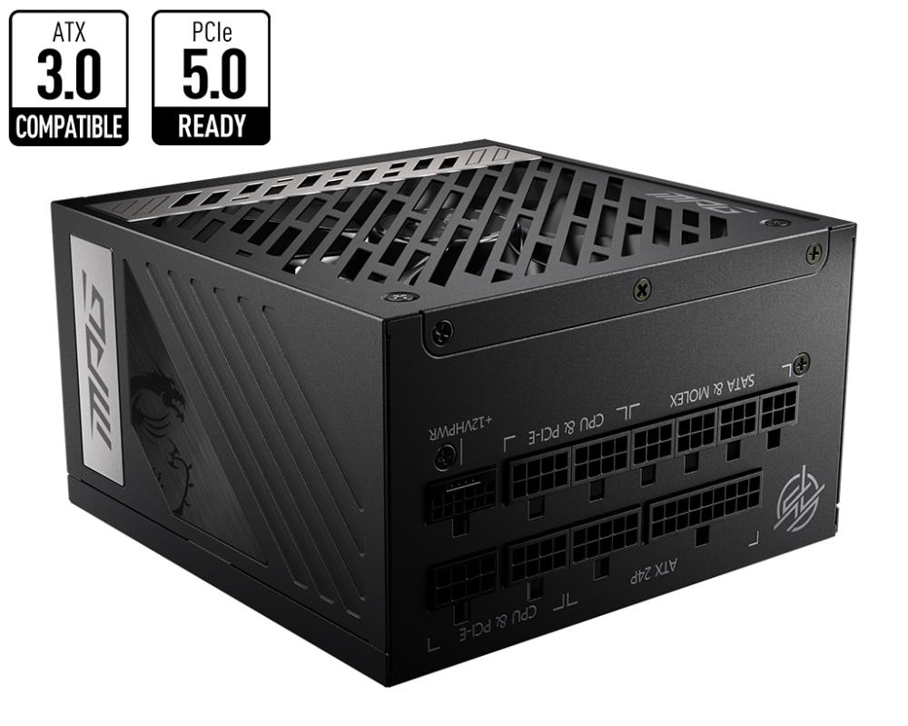 Power Supply | MSI | 1000 Watts | Efficiency 80 PLUS GOLD | PFC Active | MPGA1000GPCIE5