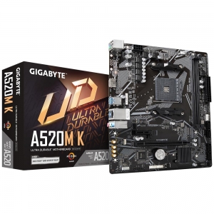 Mainboard | GIGABYTE | AMD A520 | SAM4 | Micro-ATX | Memory DDR4 | Memory slots 2 | 1xPCI-Express 3.0 1x | 1xPCI-Express 3.0 16x | 1xM.2 | 1xHDMI | 2xUSB 2.0 | 4xUSB 3.2 | 1xPS/2 | 1xRJ45 | 3xAudio port | A520MK