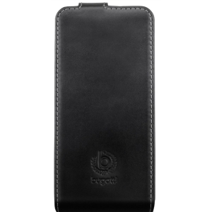 Bugatti Flip Case Vertical Opens Premium Leather Case Apple iPhone 6 / 6S Black