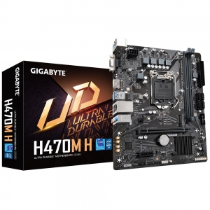 Mainboard | GIGABYTE | Intel H470 Express | LGA1200 | Micro-ATX | Memory DDR4 | Memory slots 2 | 1xPCI-Express 3.0 1x | 1xPCI-Express 3.0 16x | 1xM.2 | 1x15pin D-sub | 1xHDMI | 4xUSB 2.0 | 2xUSB 3.2 | 1xPS/2 | 1xRJ45 | 3xAudio port | H470MH