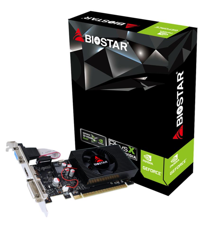 Graphics Card | BIOSTAR | NVIDIA GeForce GT 730 | 4 GB | DDR3 | 128 bit | PCIE 2.0 16x | Memory 1333 MHz | GPU 730 MHz | Single Slot Fansink | 1x15pin D-sub | 1xDVI-D | 1xHDMI | VN7313TH41