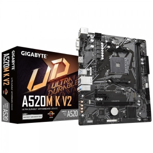 Mainboard | GIGABYTE | AMD A520 | SAM4 | Micro-ATX | Memory DDR4 | Memory slots 2 | 1xPCI-Express 3.0 1x | 1xPCI-Express 3.0 16x | 1xM.2 | 1x15pin D-sub | 1xHDMI | 2xUSB 2.0 | 4xUSB 3.2 | 1xPS/2 | 1xRJ45 | 3xAudio port | A520MKV2