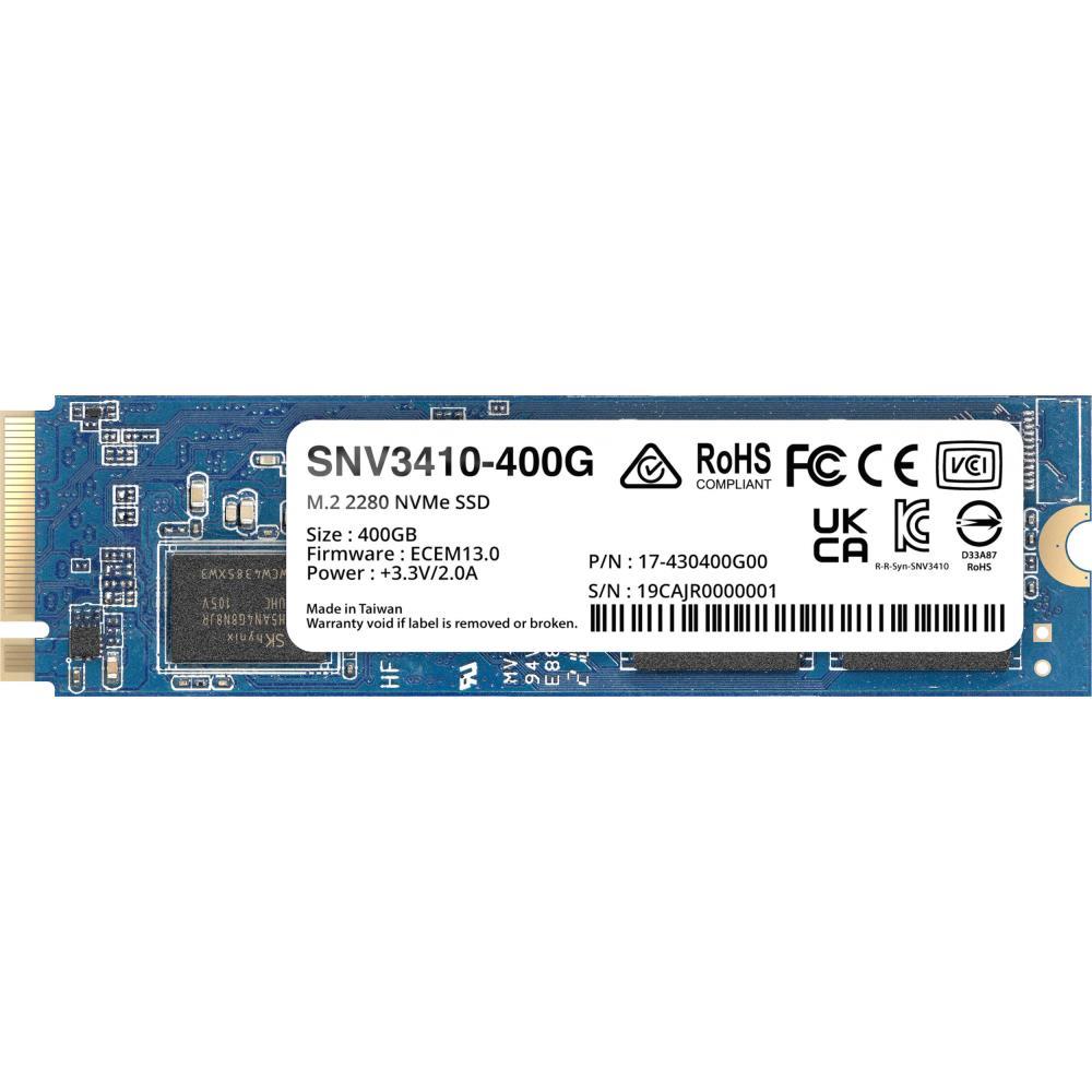 SSD | SYNOLOGY | SNV3400 | 400GB | M.2 | PCIE | NVMe | Write speed 750 MBytes/sec | Read speed 3000 MBytes/sec | TBW 491 TB | MTBF 1800000 hours | SNV3410-400G