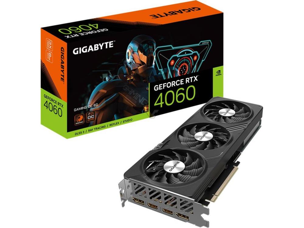 Graphics Card | GIGABYTE | NVIDIA GeForce RTX 4060 | 8 GB | GDDR6 | 128 bit | PCIE 4.0 16x | Dual Slot Fansink | 2xHDMI | 2xDisplayPort | GV-N4060GAMINGOC-8GD