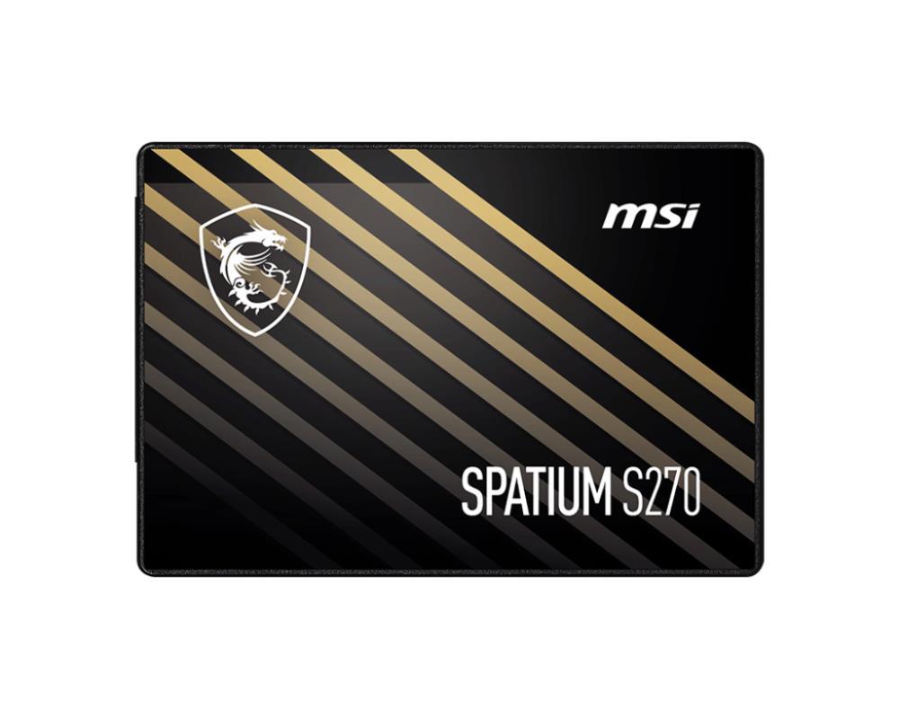 SSD | MSI | SPATIUM S270 | 960GB | SATA | 3D NAND | Write speed 450 MBytes/sec | Read speed 500 MBytes/sec | 2,5" | TBW 500 TB | MTBF 2000000 hours | S78-440P130-P83