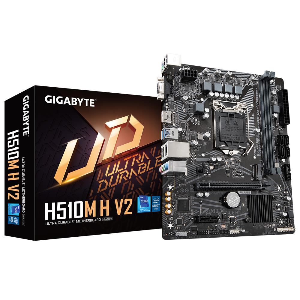 Mainboard | GIGABYTE | Intel H470 Express | LGA1200 | Micro-ATX | Memory DDR4 | 1xPCI-Express 1x | 1xPCI-Express 16x | 1xM.2 | 1x15pin D-sub | 1xHDMI | 1xAudio-In | 1xAudio-Out | 1xMicrophone | 4xUSB 2.0 | 2xUSB 3.2 | 1xPS/2 | 1xRJ45 | H510MHV2