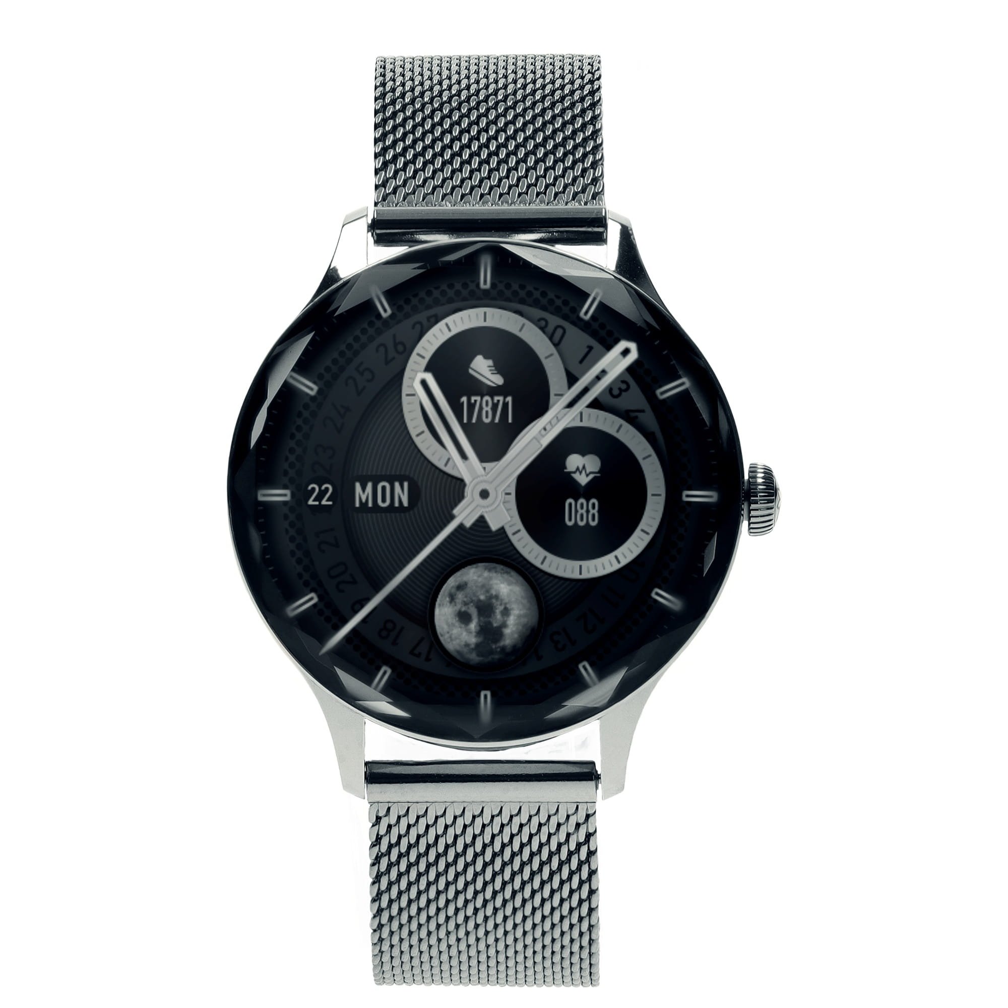 Garett Smartwatch Viva Silver steel AMOLED / IP67 / Find your phone / Music playback control